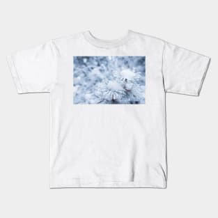 Hoarfrost on conifer tree needles Kids T-Shirt